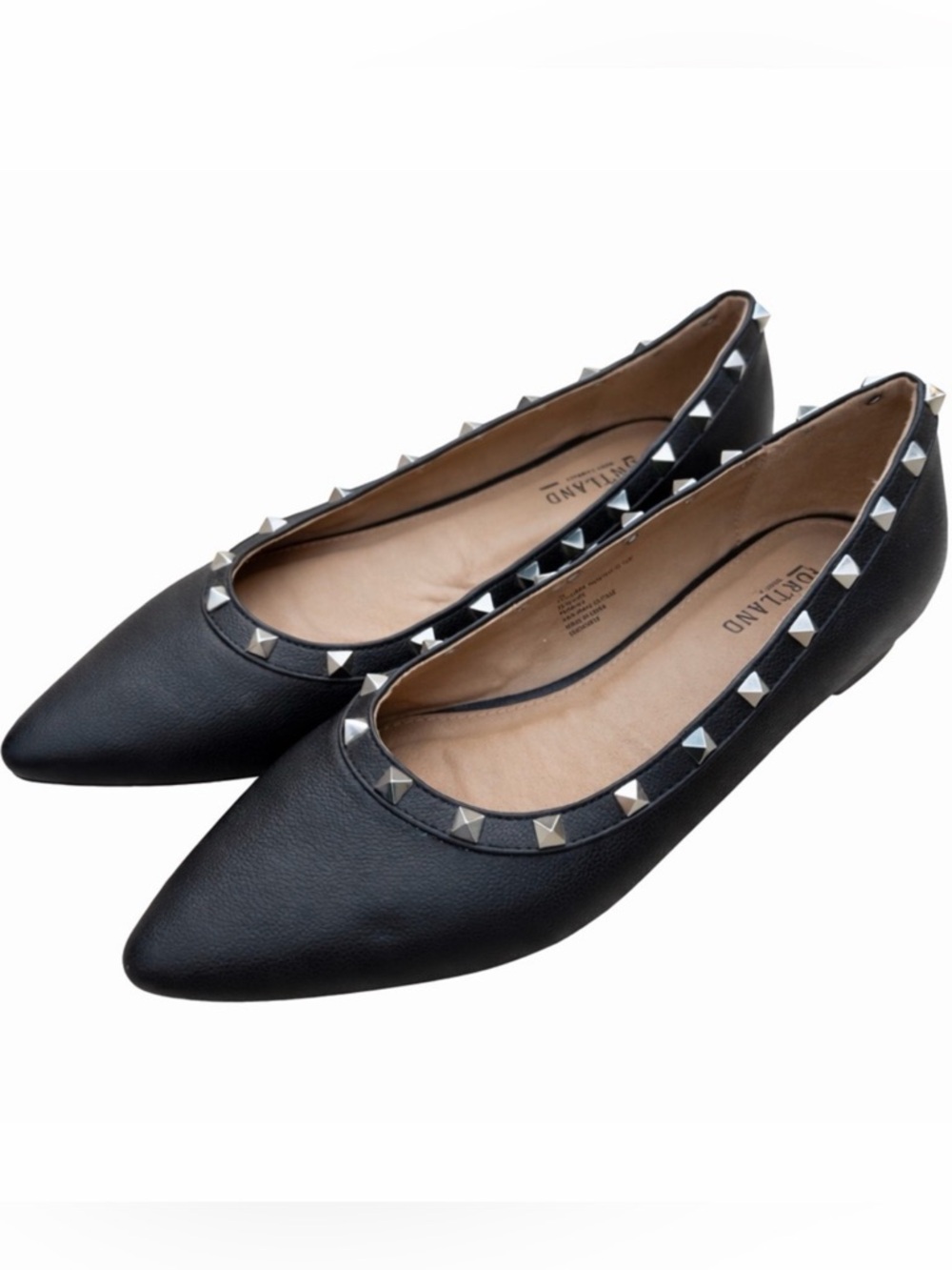 Portland boot company Studded Flats Women 7 Black‎ Pointed Toe